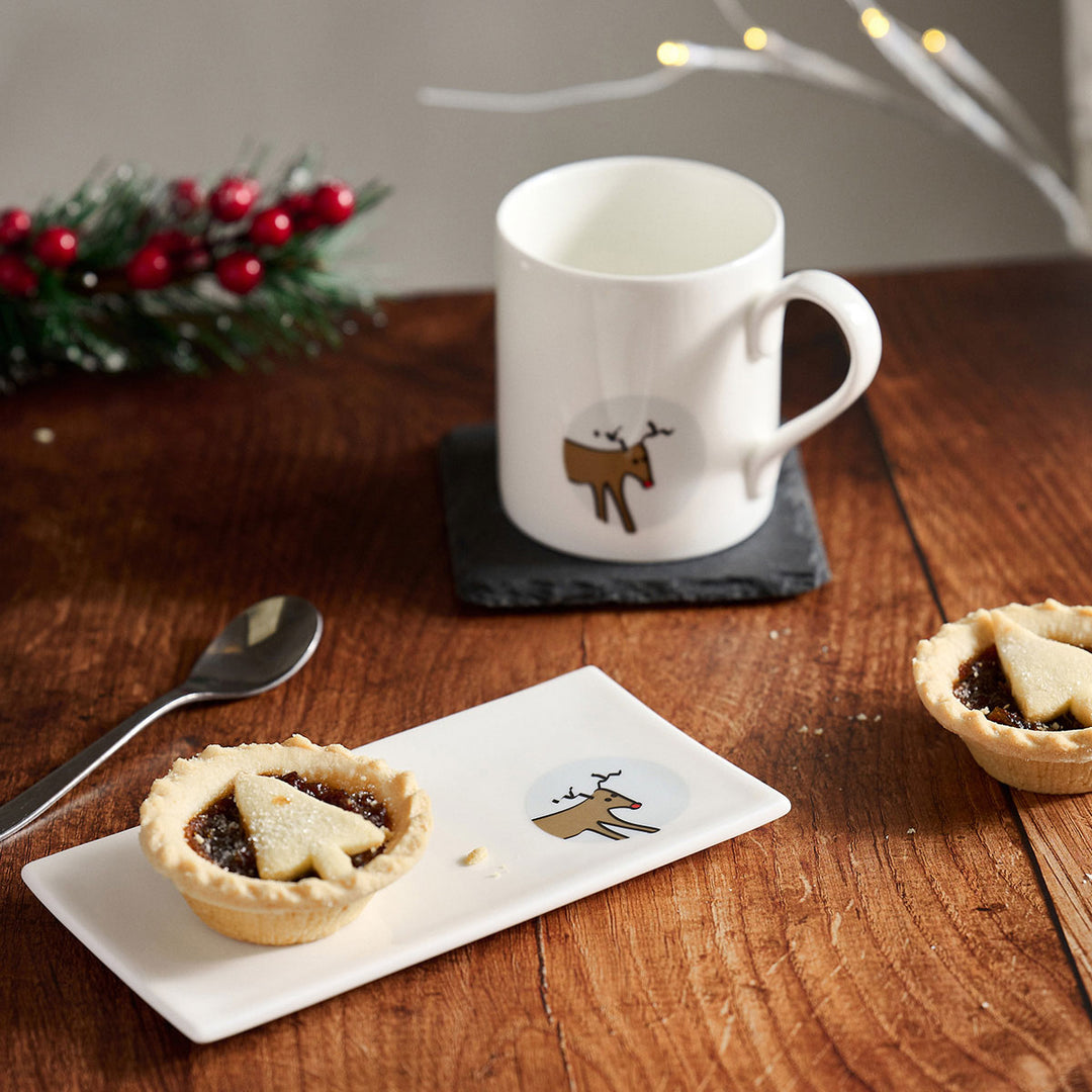 Reindeer in the Window Mug with Mini Tray