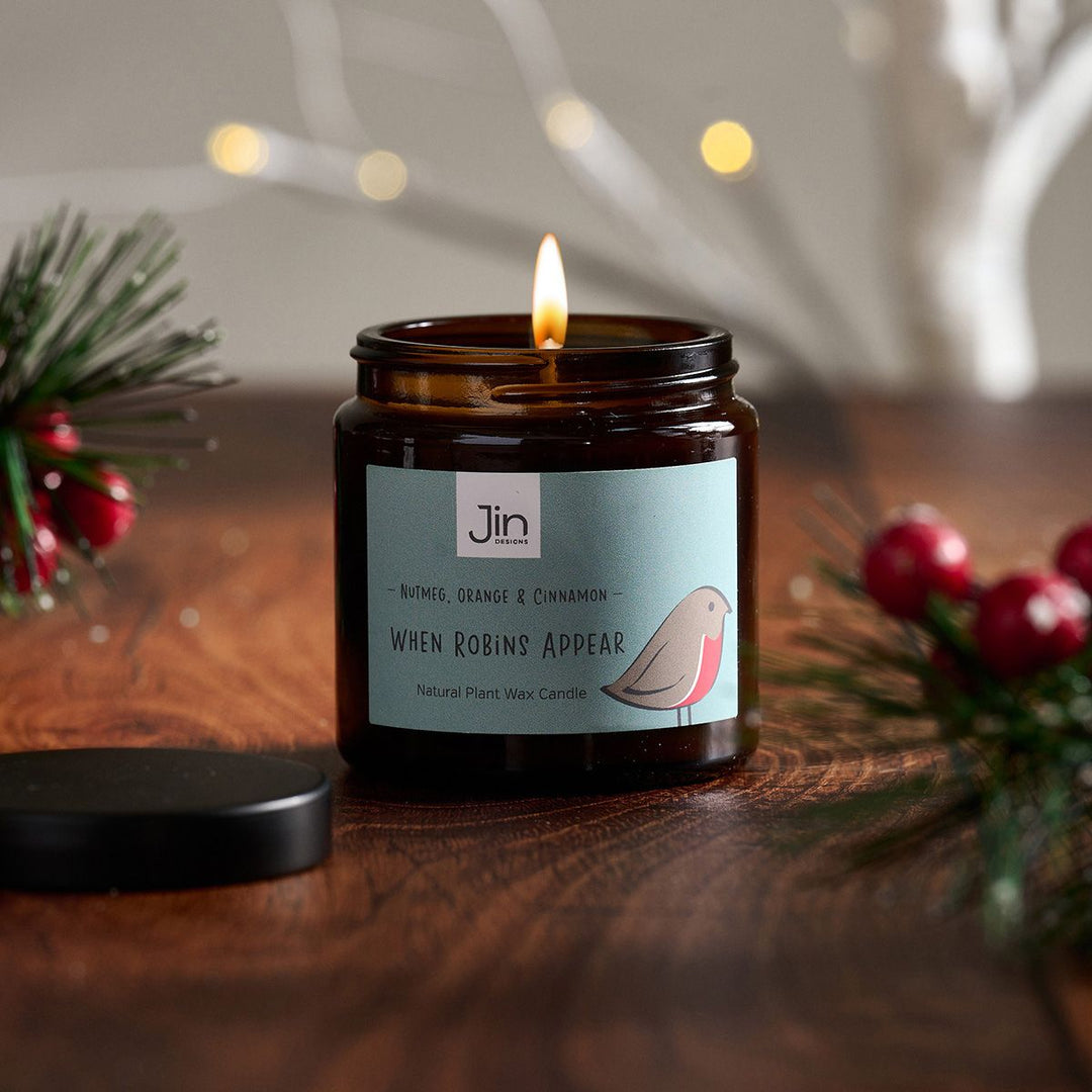When Robins Appear - Nutmeg, orange and cinnamon candle 