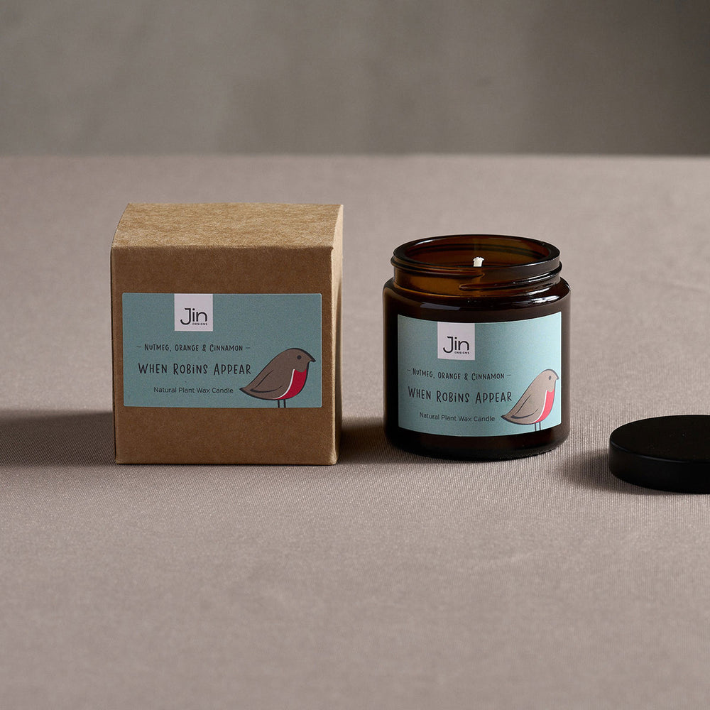 When Robins Appear - Nutmeg, orange and cinnamon candle 
