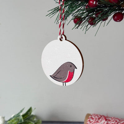 Robin Wooden Christmas Decoration
