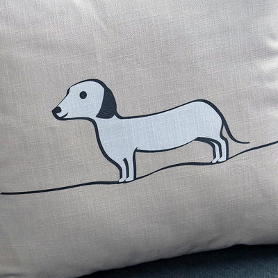 Sausage Dog Cushion close up