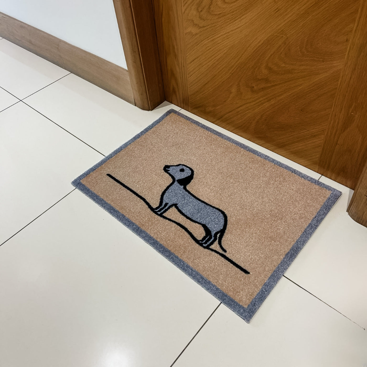 Sausage Dog Doormat in hallway