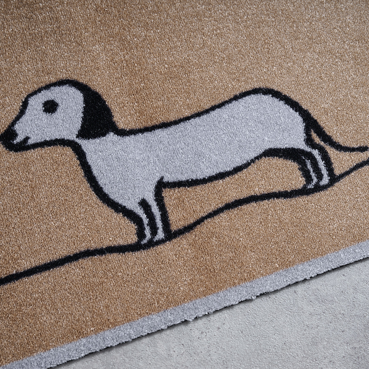 Sausage Dog Doormat close up