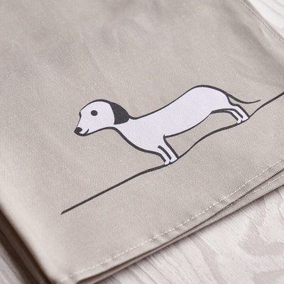 Sausage Dog Tea Towel closeup