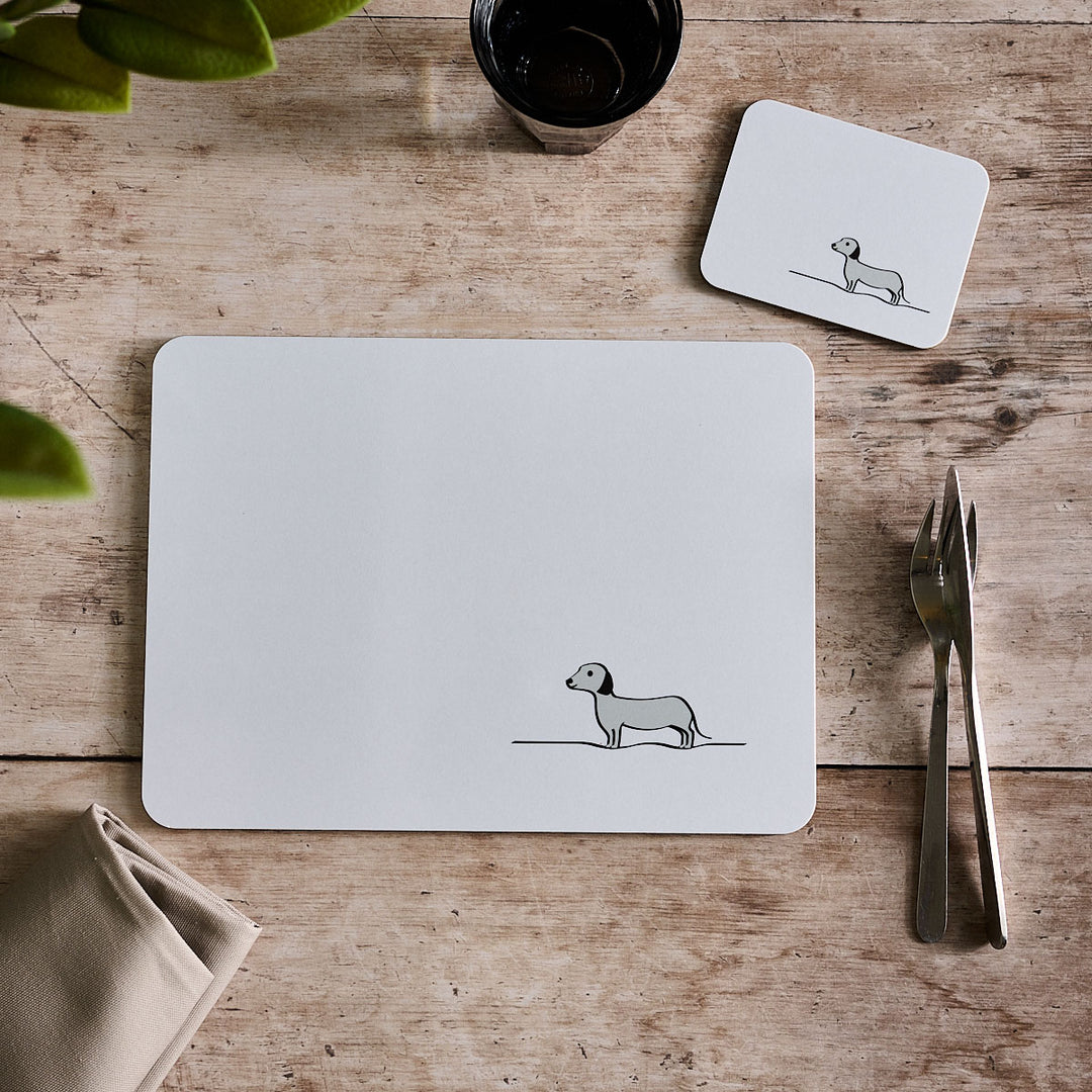 Sausage Dog Placemat and Coaster