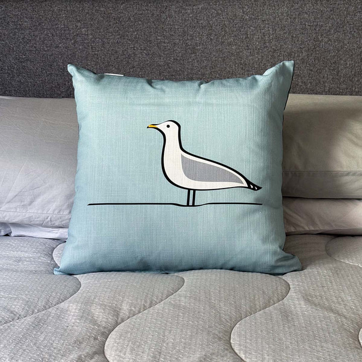 Seagull Cushion on Bed