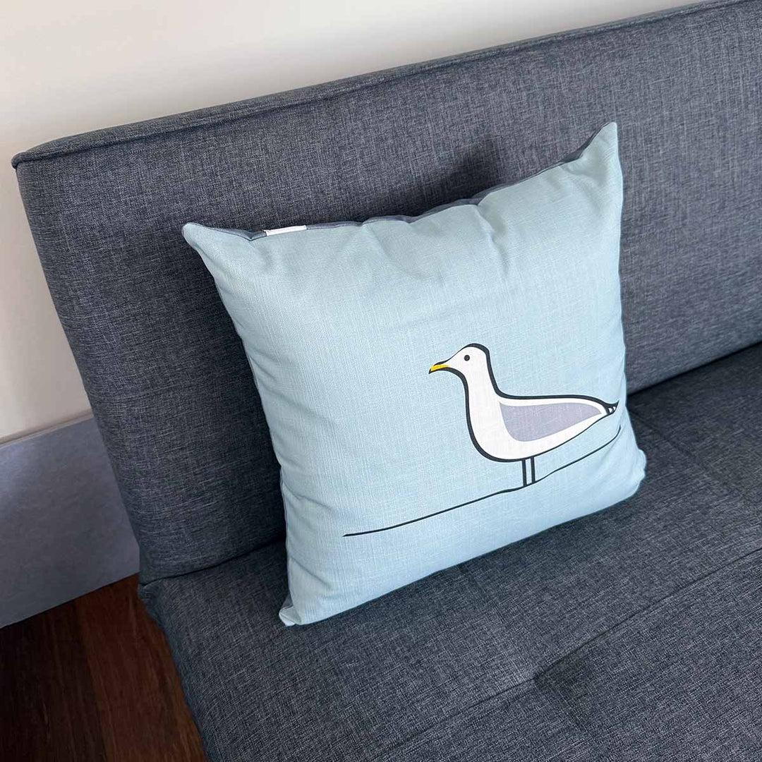Seagull Cushion on Sofa
