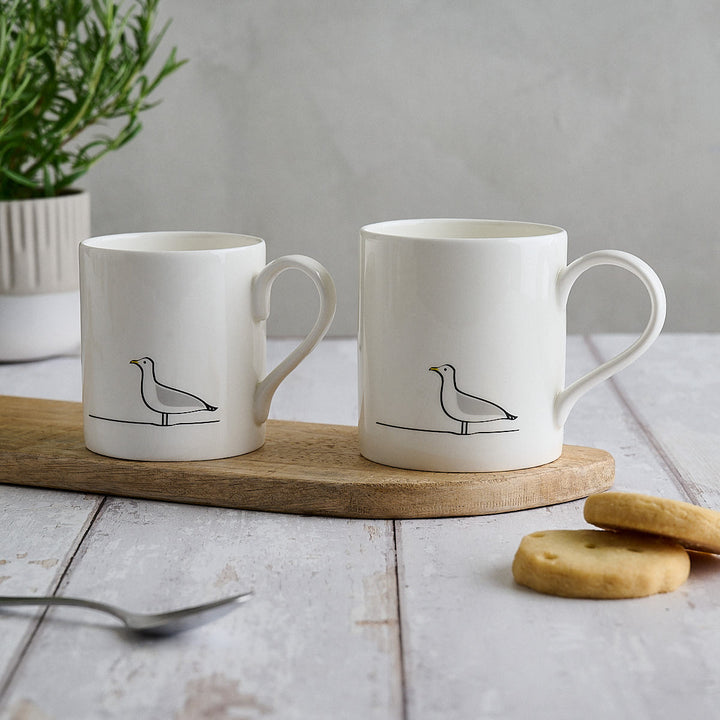 Seagull Mug Standard and Large with biscuits