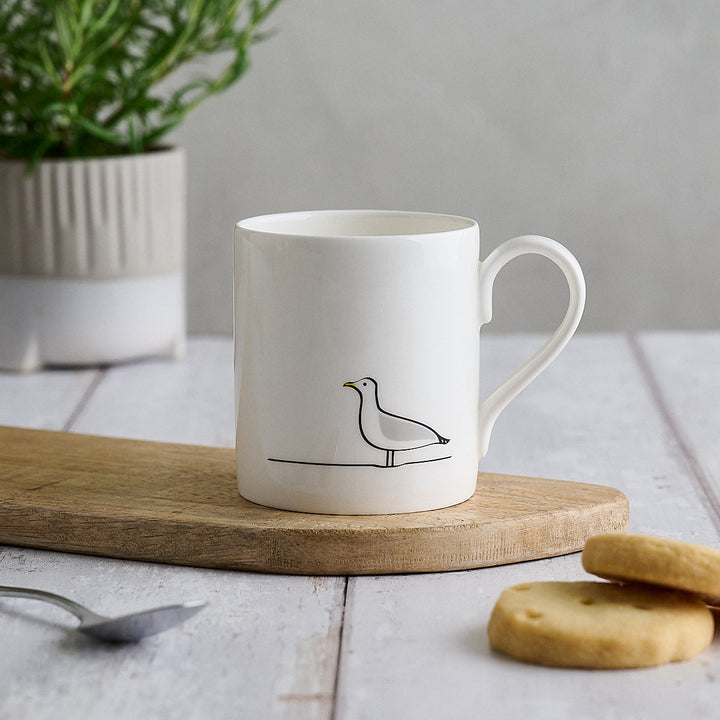 Seagull Mug with biscuits