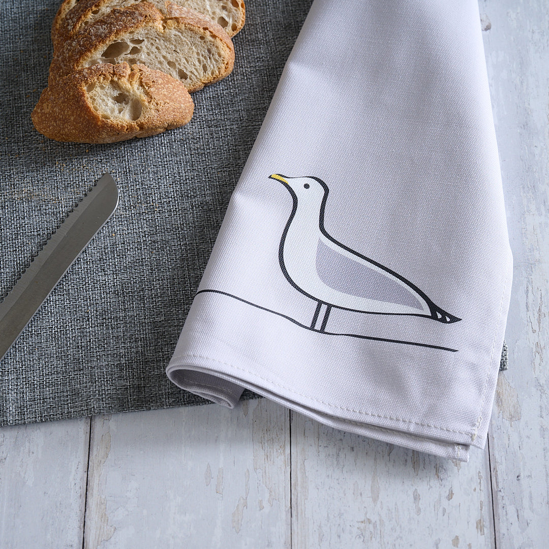 Seagull Tea Towel on table