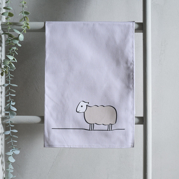 Sheep Tea Towel hanging up