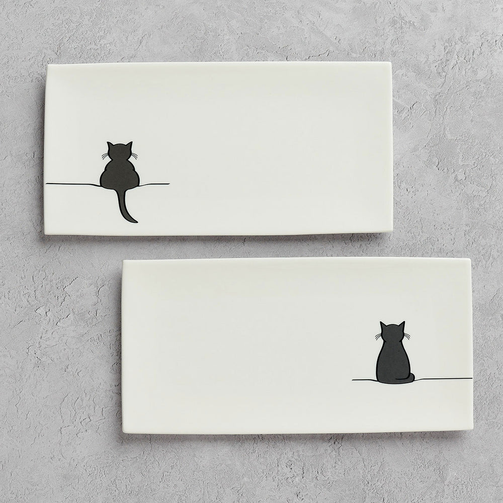 Cat Collection Rectangle Serving Trays, 29cm x 14.5cm