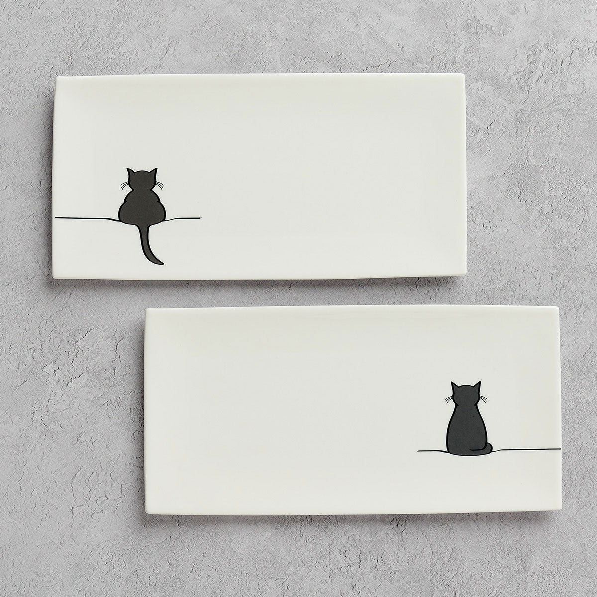 Cat Collection Rectangle Serving Trays, 29cm x 14.5cm