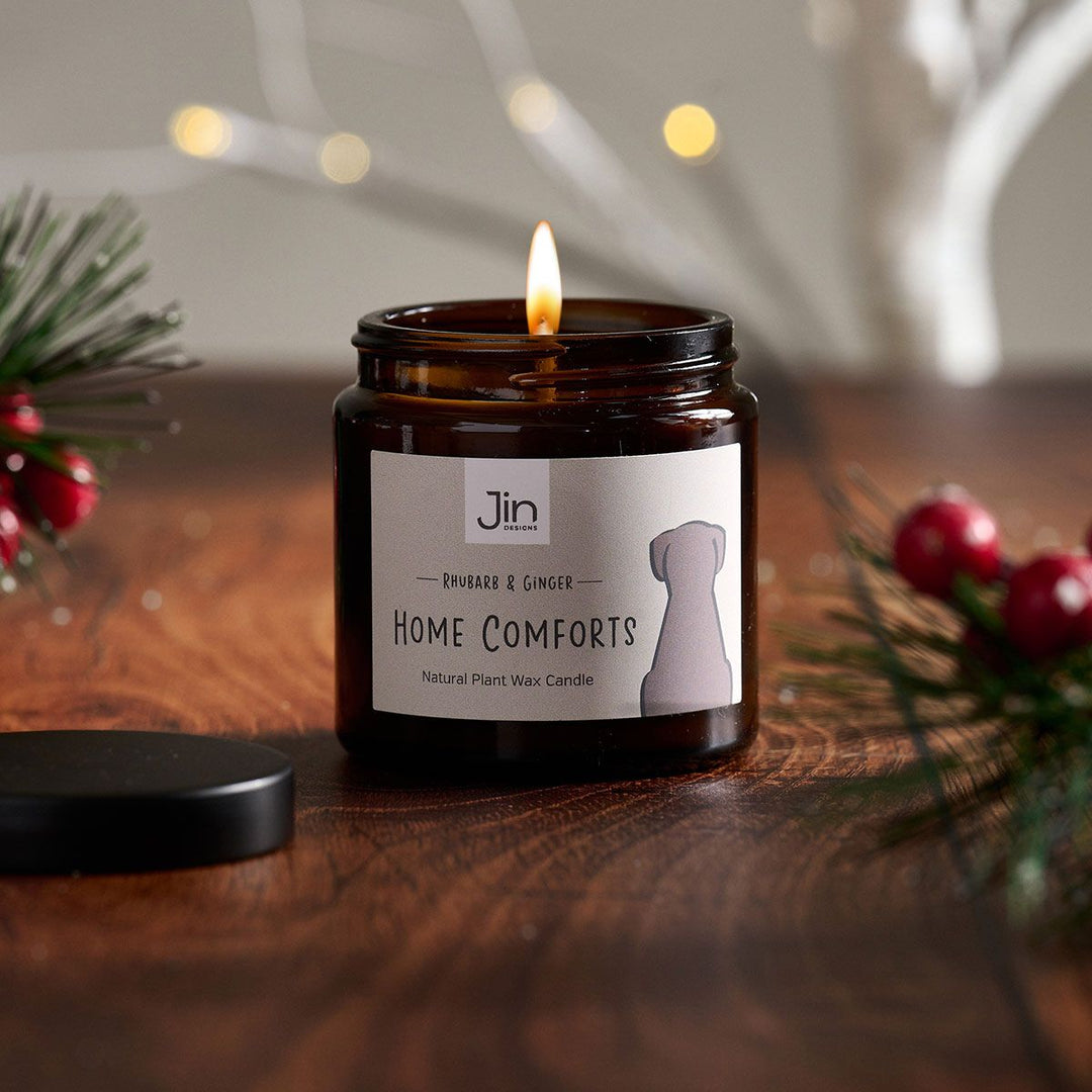 Sitting Dog Candle - Rhubarb and Ginger - Home Comforts