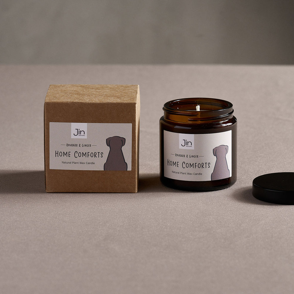 Sitting Dog Candle - Rhubarb and Ginger - Home Comforts