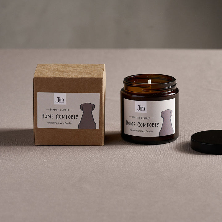 Sitting Dog Candle - Rhubarb and Ginger - Home Comforts