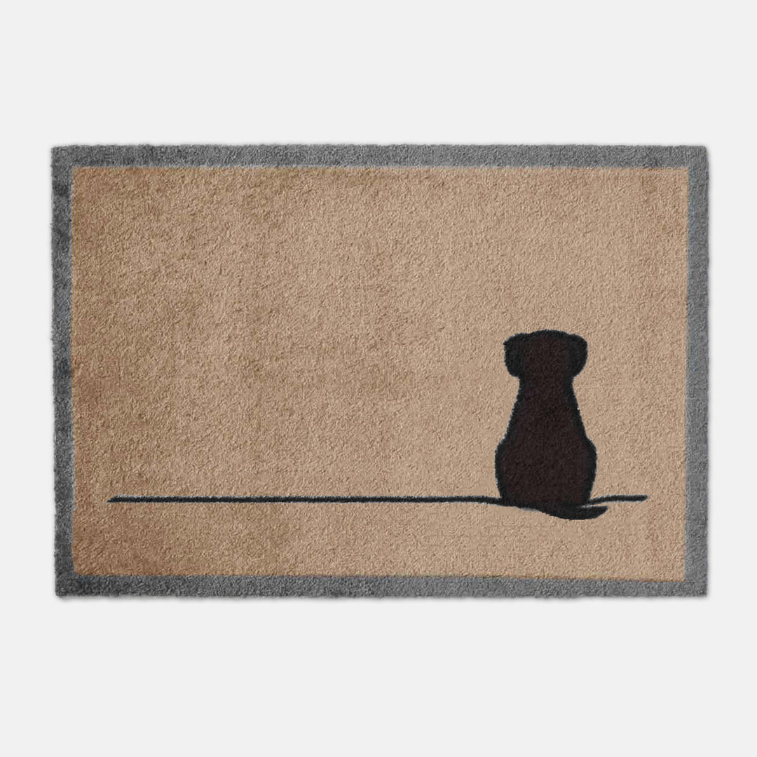 Sitting Dog Doormat, Natural
