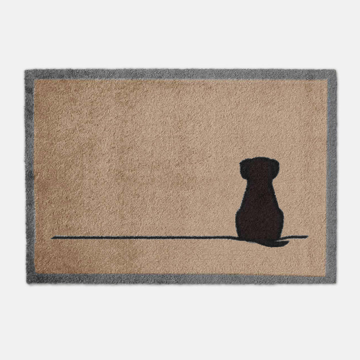 Sitting Dog Doormat, Natural