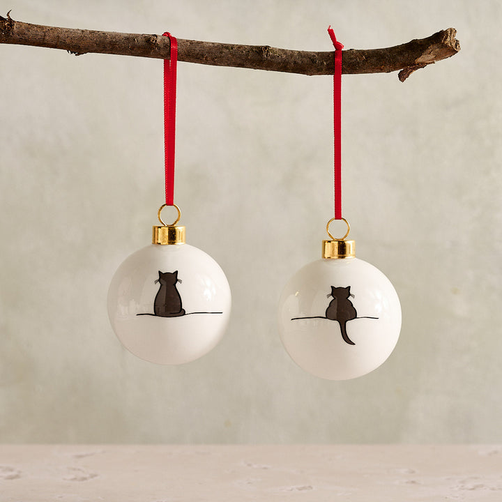 Sitting Cat and Crouching Cat Bauble
