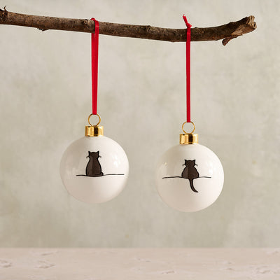 Sitting Cat and Crouching Cat Bauble