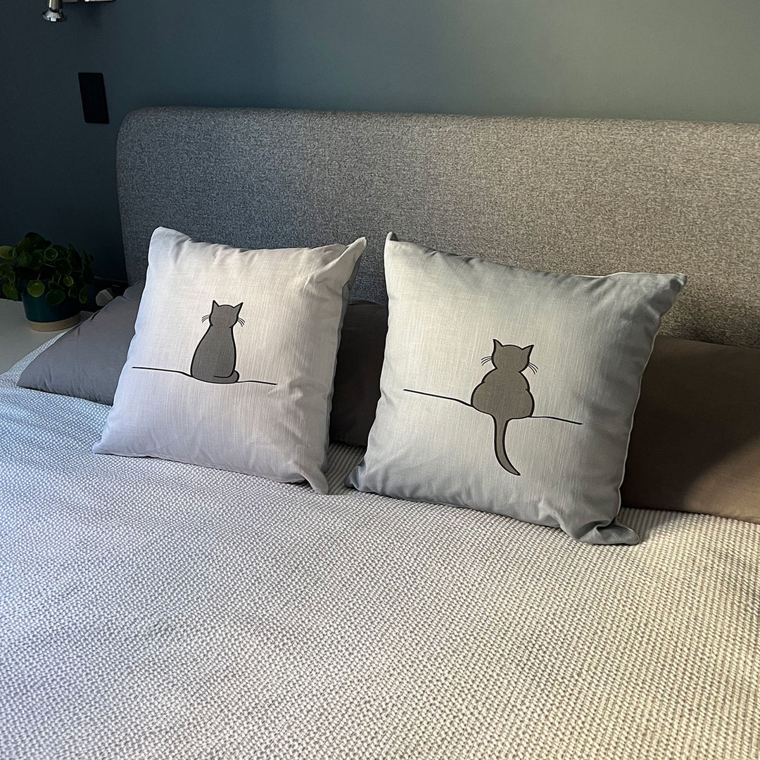 Cat Cushions on Bed