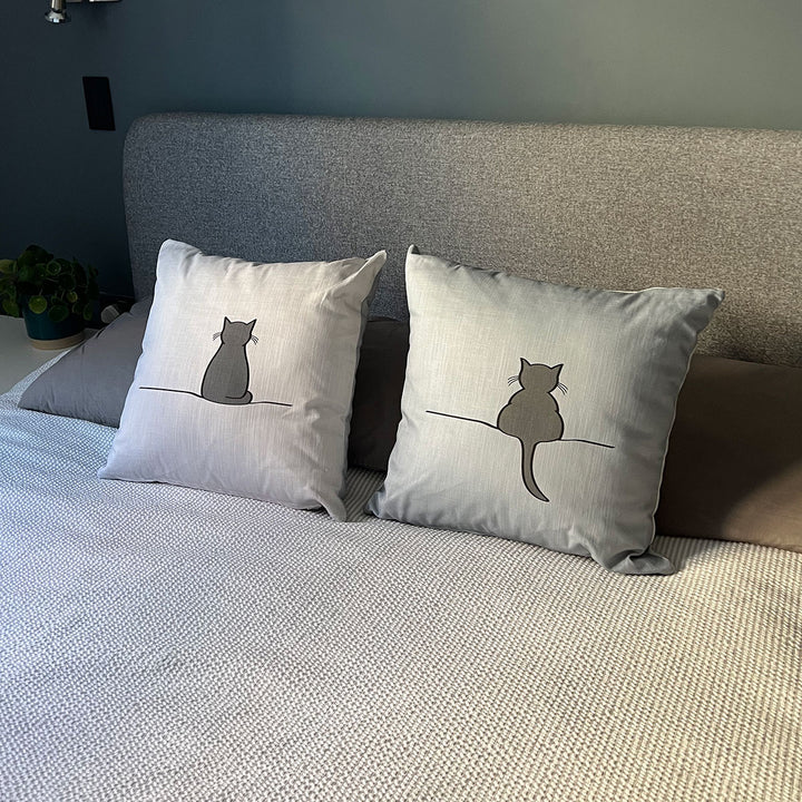 Cat Cushions on Bed