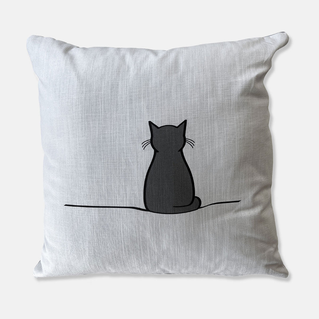Cat Cushion with Sitting Cat
