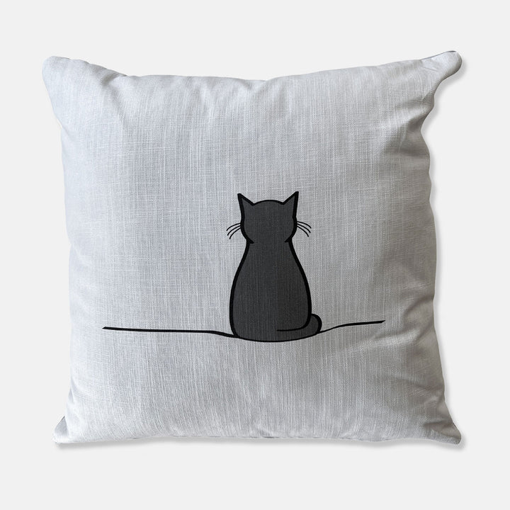Cat Cushion with Sitting Cat
