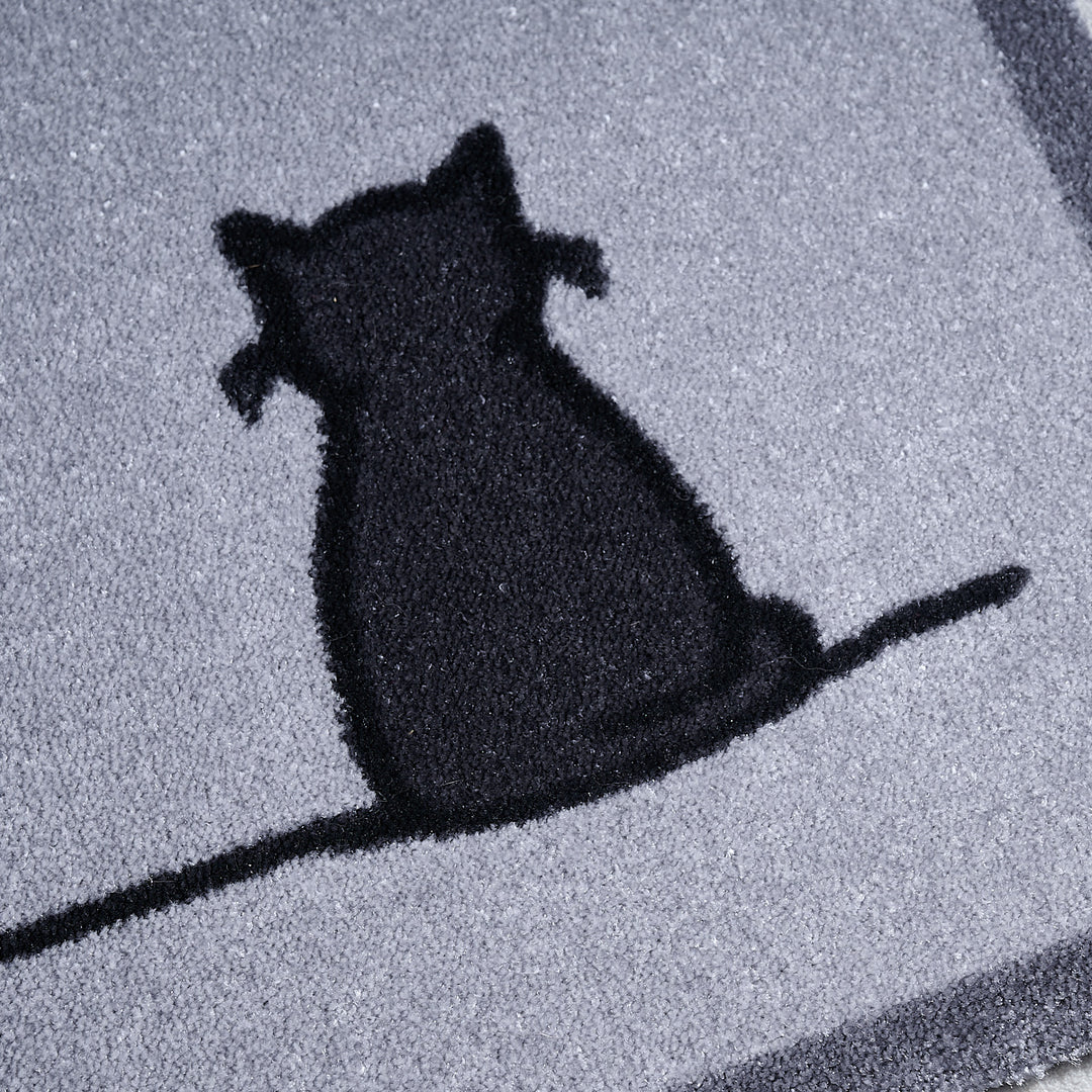 Sitting Cat Doormat close up