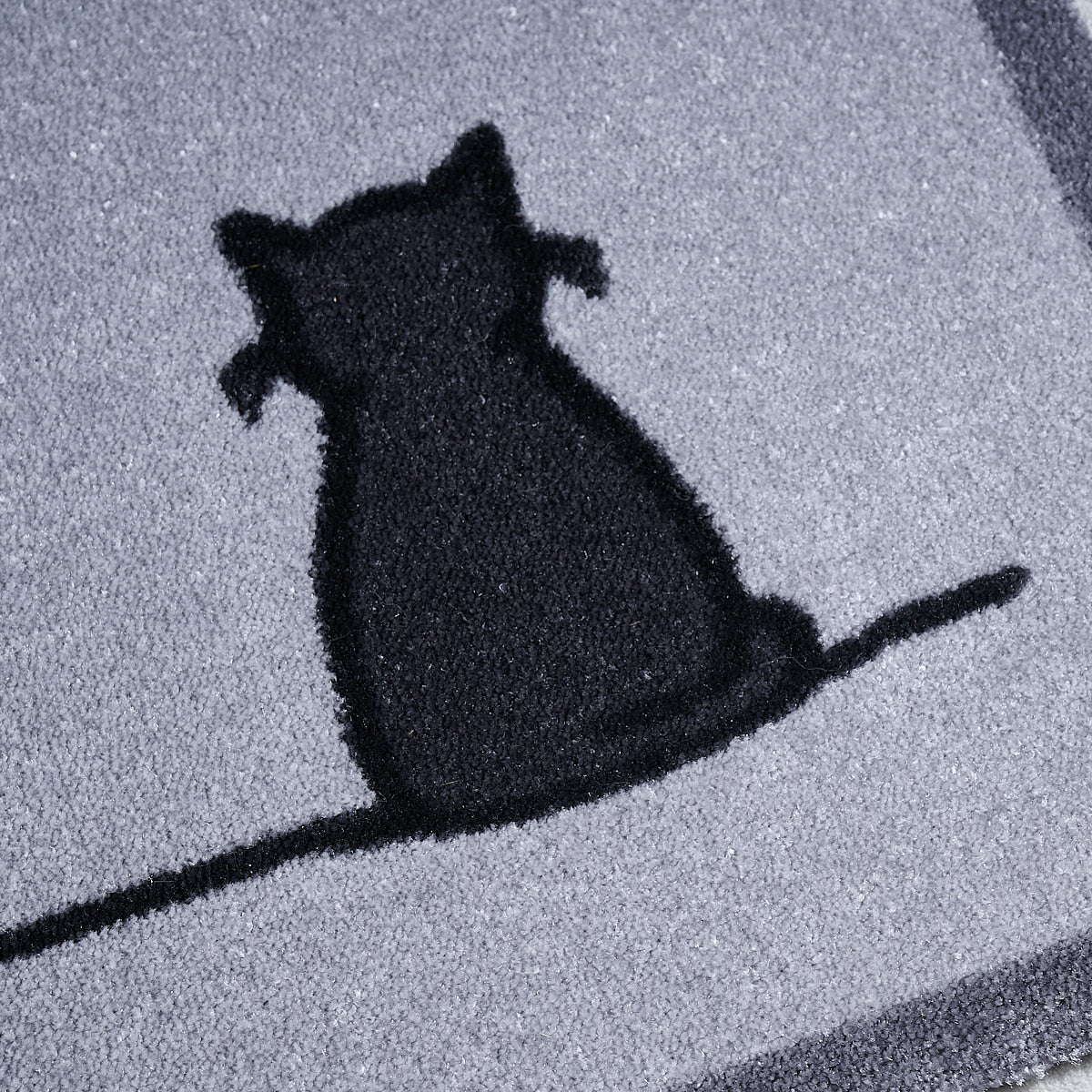Sitting Cat Doormat close up