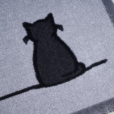 Sitting Cat Doormat close up