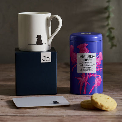 Cat Lover Mug, Coaster and Shortbread Gift Set
