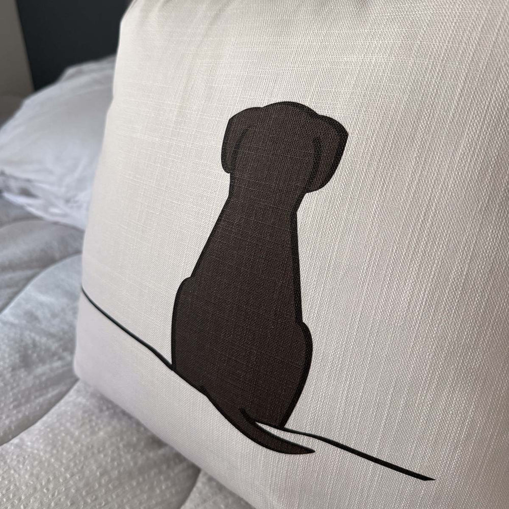 Sitting Dog Cushion close up