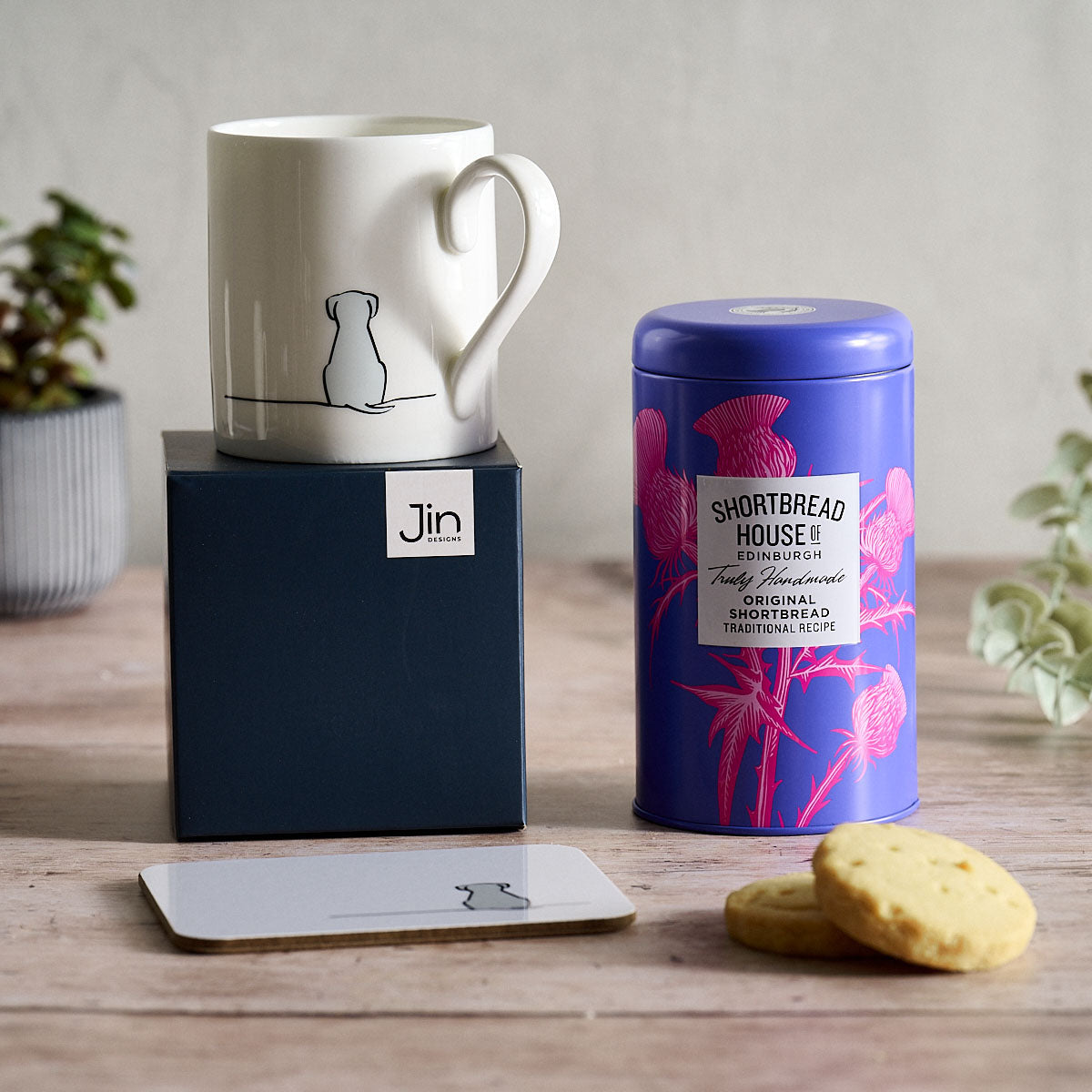 Dog Lover Mug,Coaster and Shortbread Gift Set