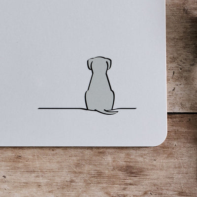 Sitting Dog Placemat - close up