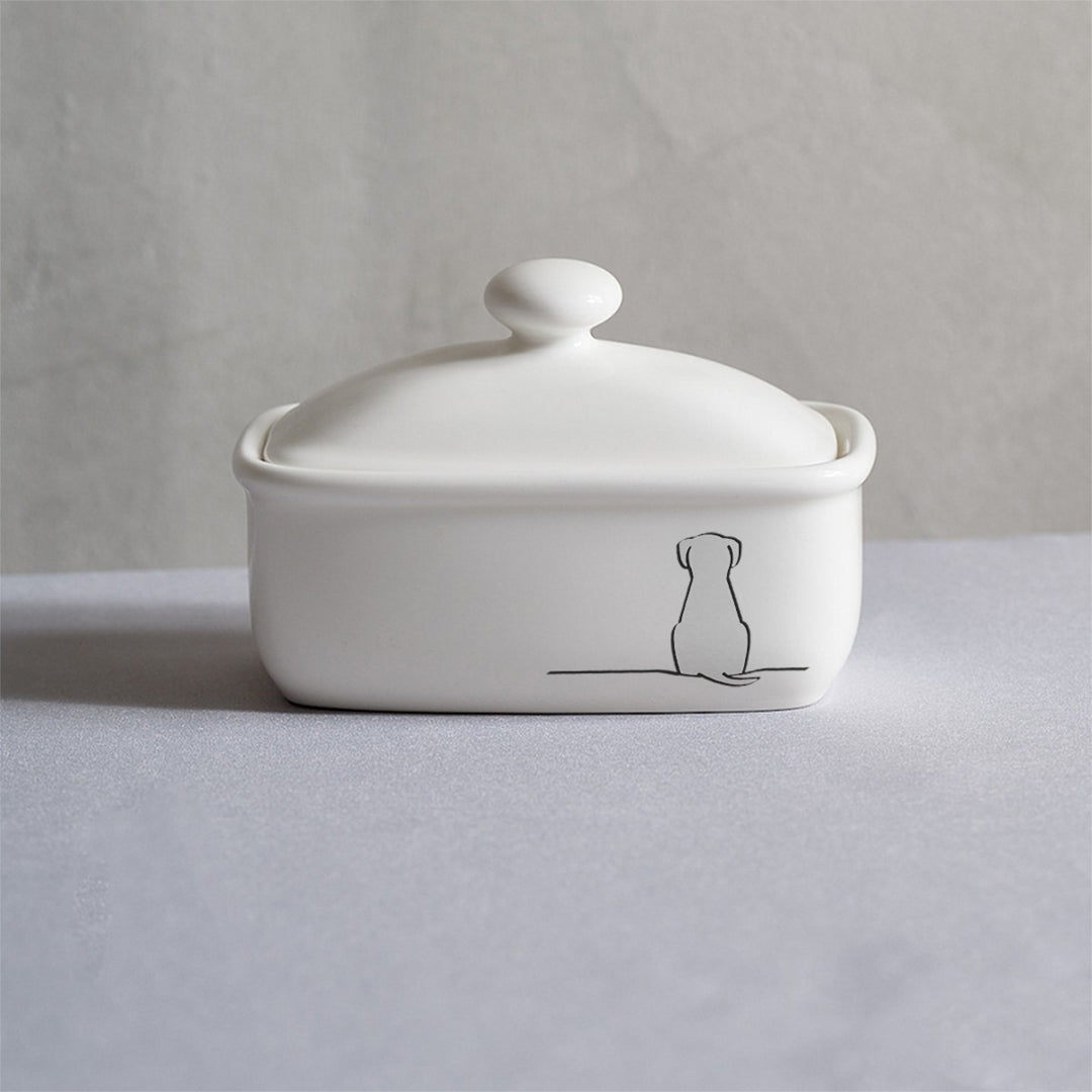 Sitting Dog Butter Dish