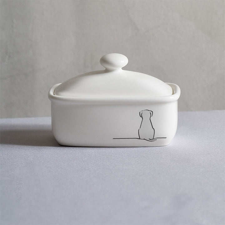 Sitting Dog Butter Dish