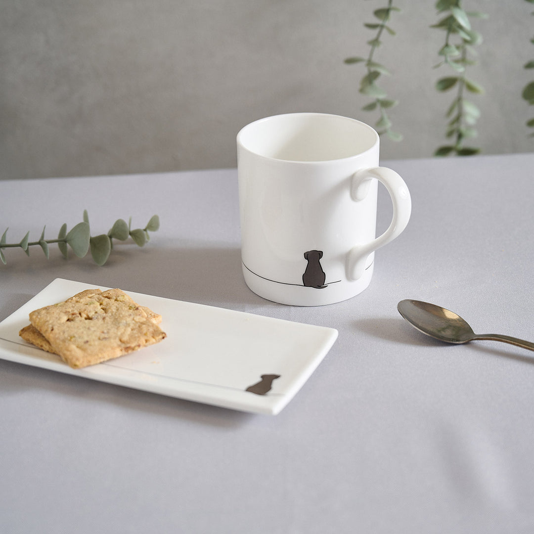 Sitting Dog Mini Tray with Mug