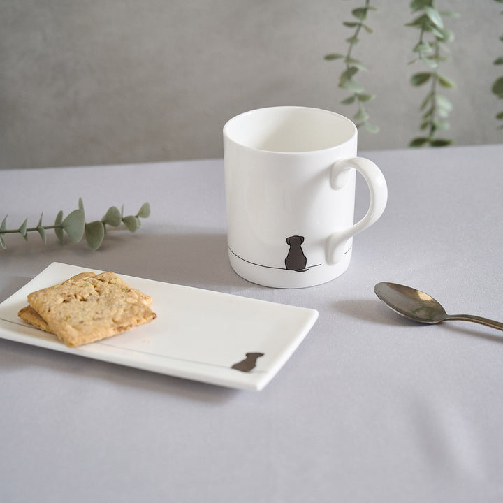 Sitting Dog Mini Tray with Mug