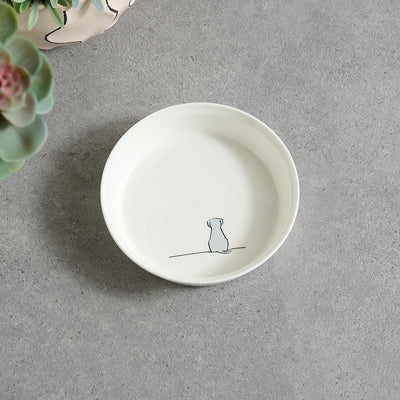 Dog Bowl with Sitting Dog - Light Grey Edition