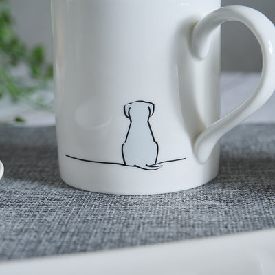 Sitting Dog Mug - Light Grey Edition - 