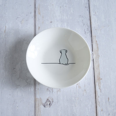 Sitting Dog Nibble Dish - Light Grey Edition