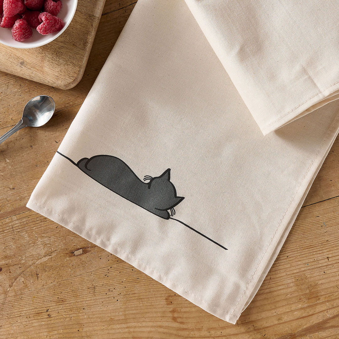Sleeping Cat Tea Towel