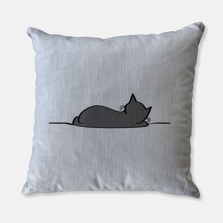 Cat Cushion with Sleeping Cat