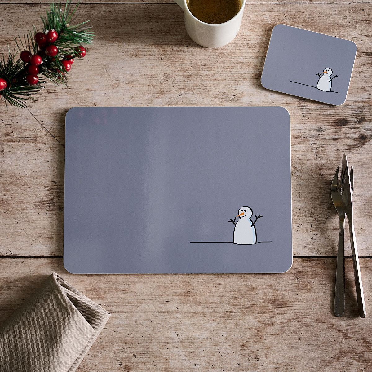 Winter Collection Placemats, Mixed Set of Four