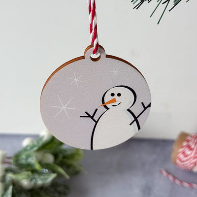 Snowman Wooden Christmas Decoration