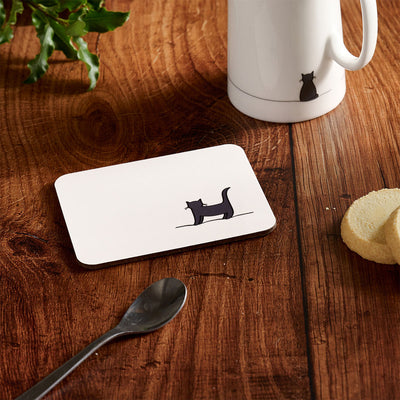Standing Cat Coaster on table