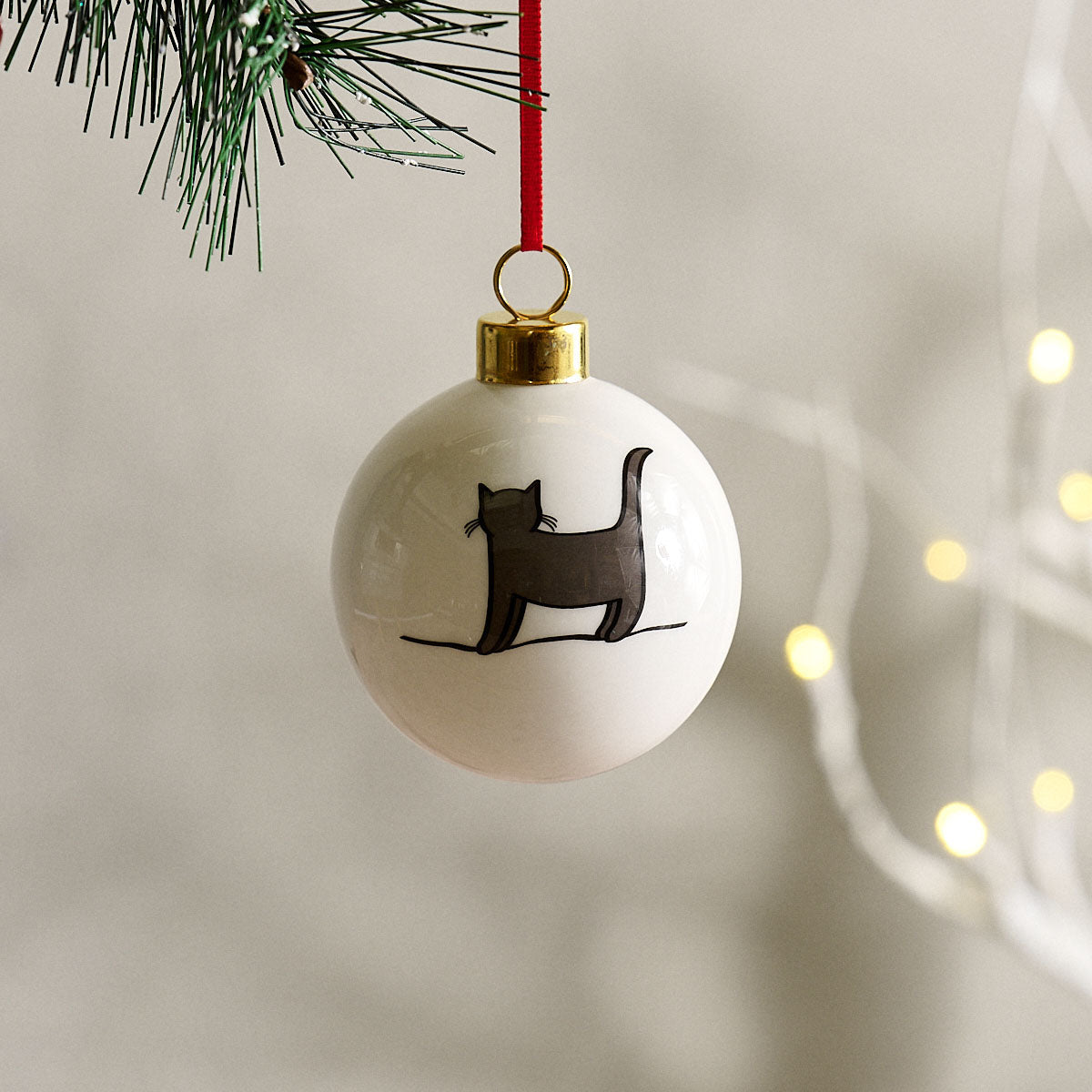Standing Cat Bauble close up