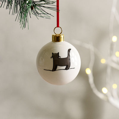 Standing Cat Bauble close up