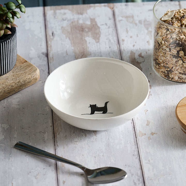 Standing Cat Cereal Bowl with cereal